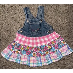 Vintage OshKosh B'Gosh Vestbak Overall Dress Country 24‎ Months